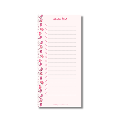 Floral Pink Notepad | To Do List Pad | Magnetic