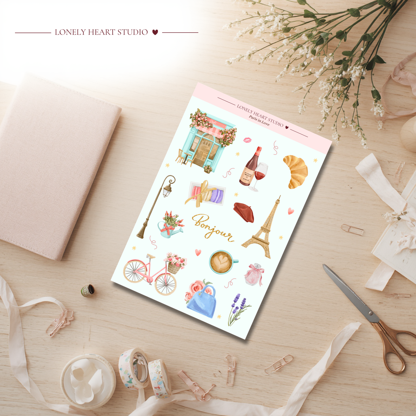 Paris in Love Sticker Sheet A6