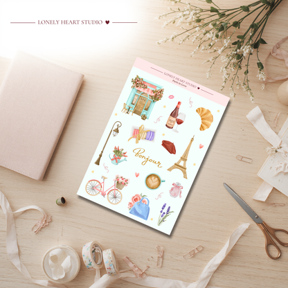 Paris in Love Sticker Sheet A6