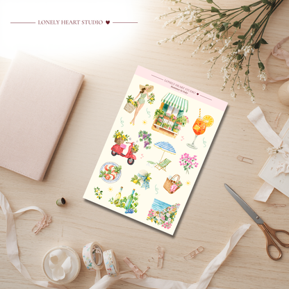Summer in Italy Sticker Sheet A6