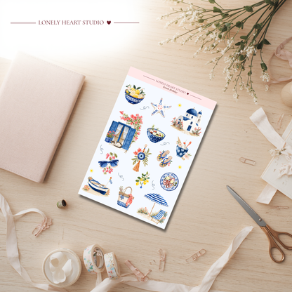 Greek holiday Sticker Sheet A6