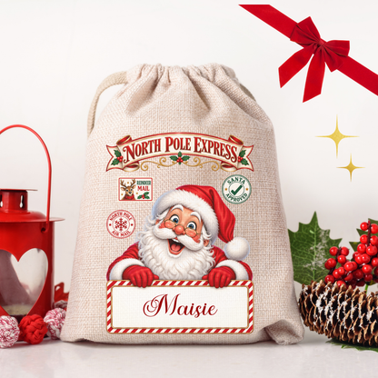 Personalised Medium Christmas Sack – North Pole Express