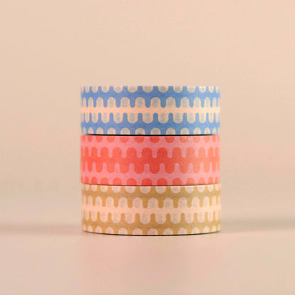 Wavy Geometric Washi Tape Set | Pattern Stationery Gift Set