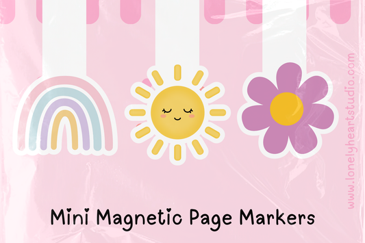 Sunshine and Rainbows Mini Magnetic Page Markers - Set of 3