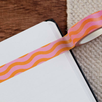 Pink & Orange Washi Tape Set | Pattern Stationery Gift