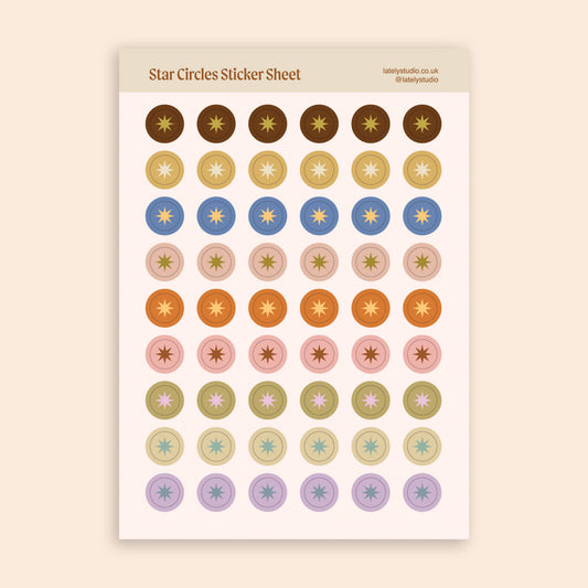 Star Circles Sticker Sheet | Sticker Chart & Junk Journal