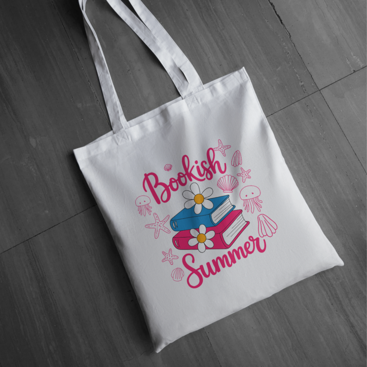 Bookish Summer Tote Bag | Long Handle