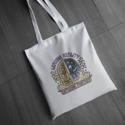 Leaving Reality Bookish Tote Bag | Long Handle