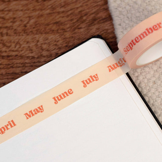 Months of the Year Washi Tape | Monthly Planner Paper Tape