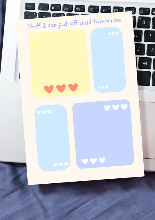 Stuff I can put off until tomorrow - A5 50 Page Notepad