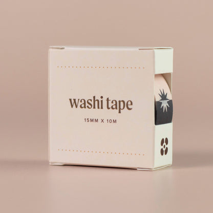 Sun and Moon Washi Tape | Black & White Monochrome Washi
