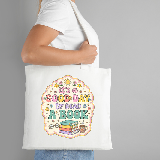 A Good Day to read a book Tote Bag | Long Handle