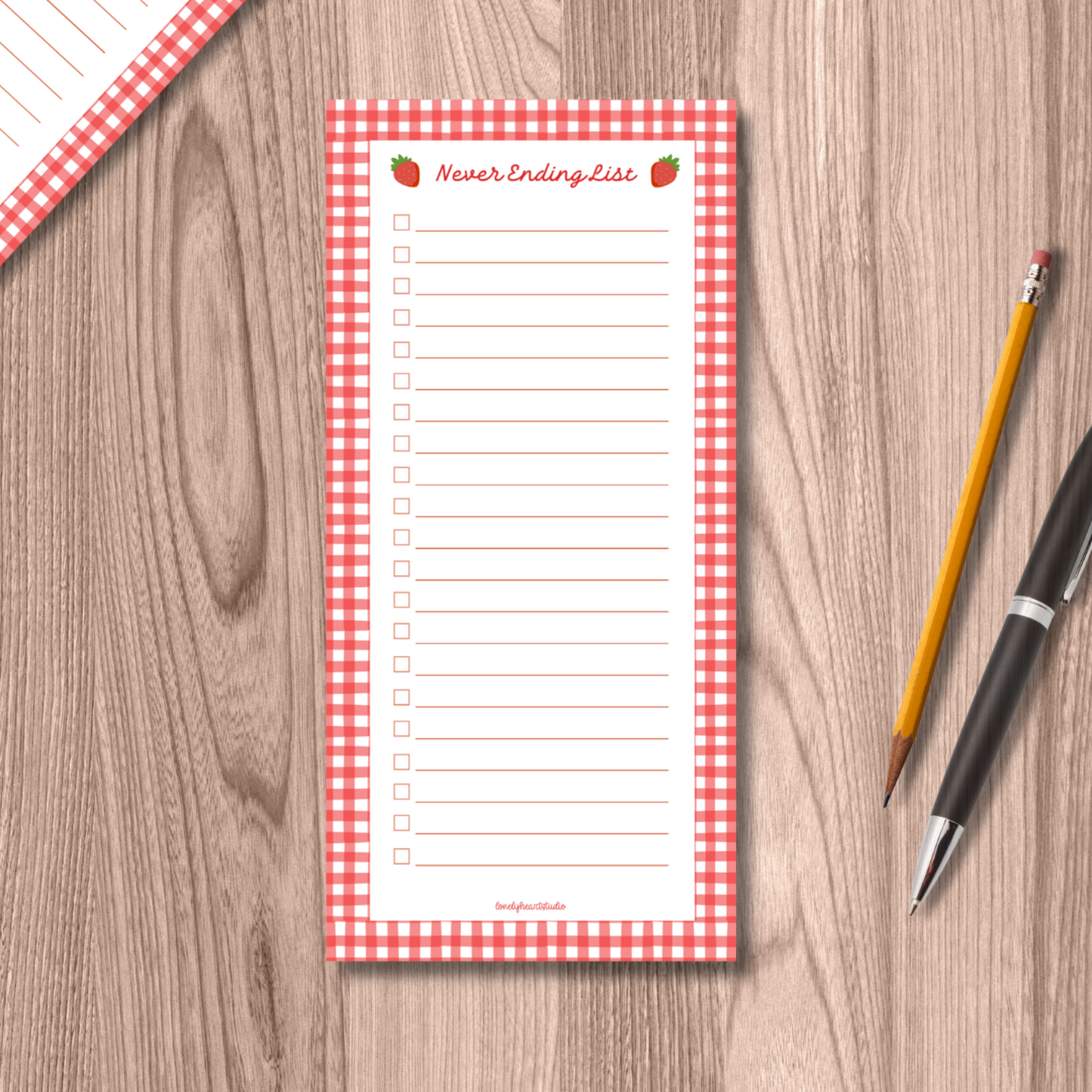 Strawberry Notepad | To Do List Pad | Magnetic