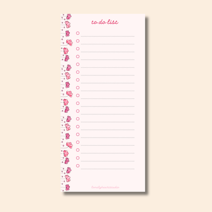 Floral Pink - To Do Notepad