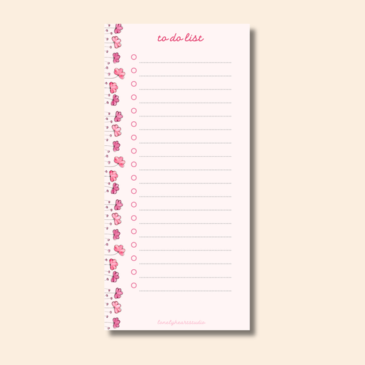 Floral Pink - To Do Notepad