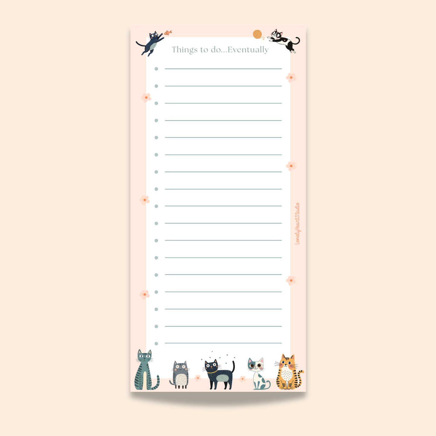 Things to Do - Boho Cats Notepad