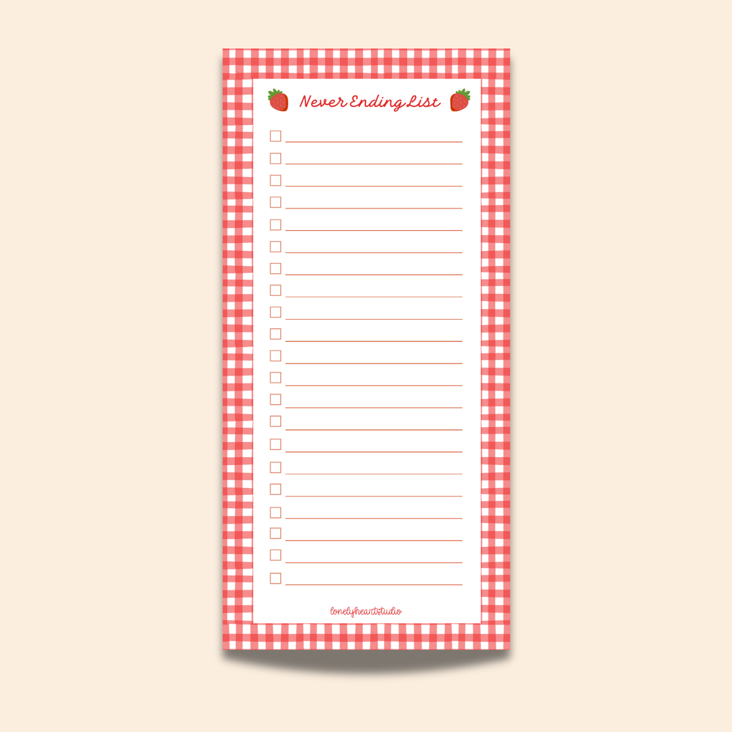 Strawberry Notepad | To Do List Pad | Magnetic
