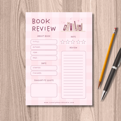 Pink Book Review Notepad