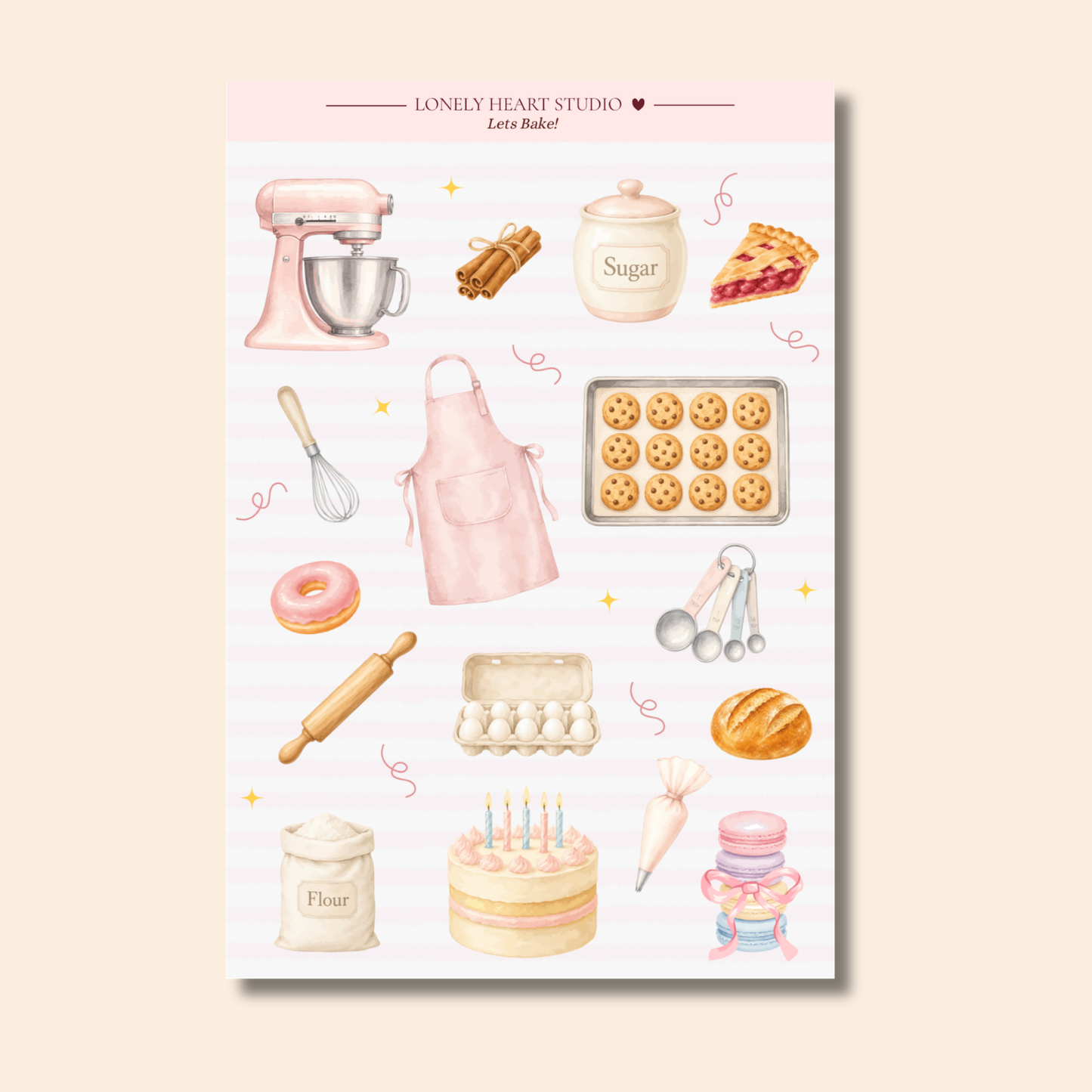 Let's Bake!! Sticker Sheet