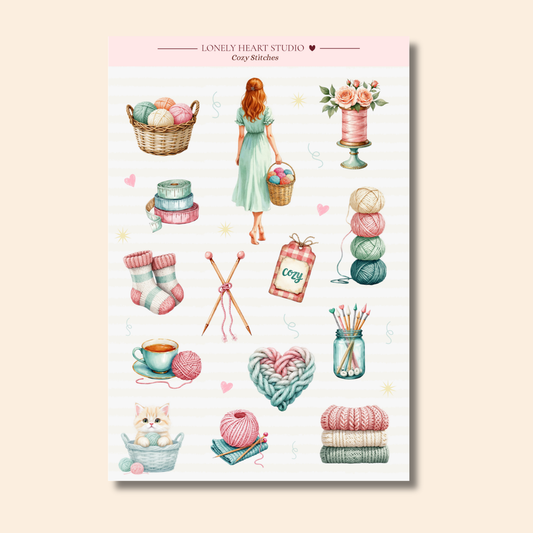 Knitting/Crochet Sticker Sheet
