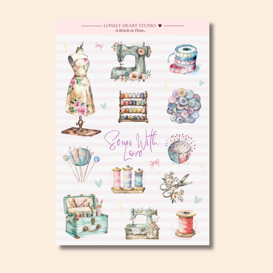 Vintage Sewing Sticker Sheet