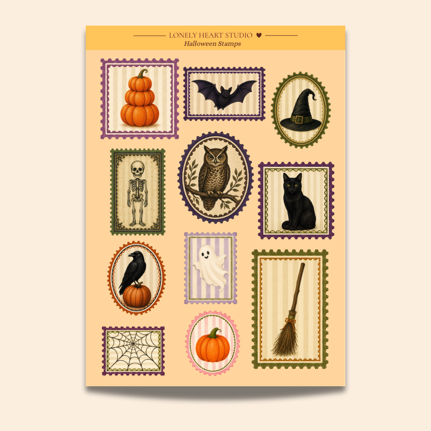 Halloween stamps Sticker Sheet