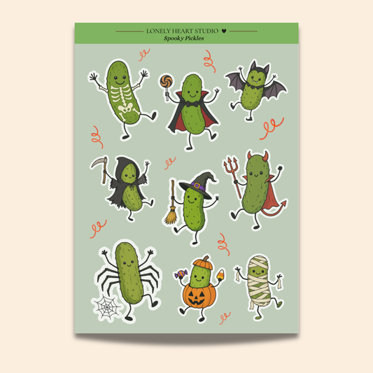 Halloween Pickles Sticker Sheet