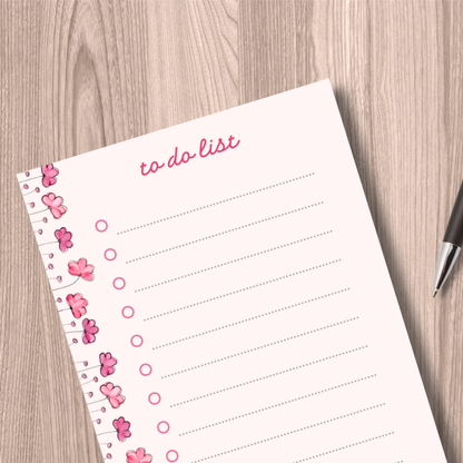 Floral Pink Notepad | To Do List Pad | Magnetic
