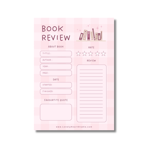 Pink Book Review Notepad