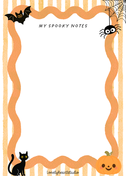 Spooky Halloween Notepad | 50 Page Fun A5 Lined Memo Pad
