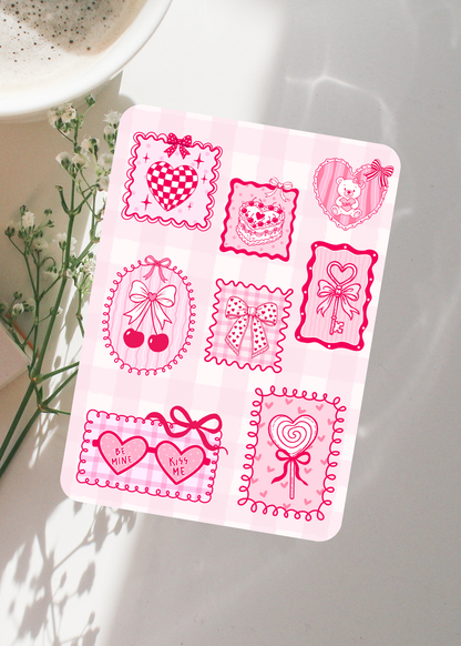 Pink Romance Stamps Coquette Kindle/E-Reader Inserts