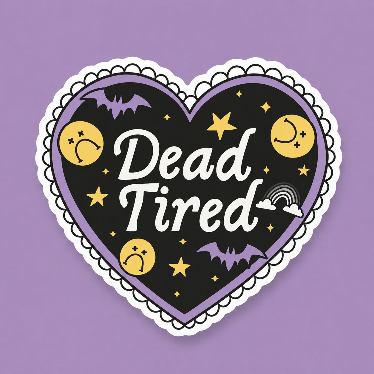 Dead Tired Heart Vinyl Sticker