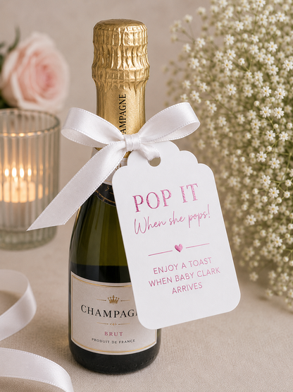 Baby Shower Personalised Foiled Favour Tags - POP It