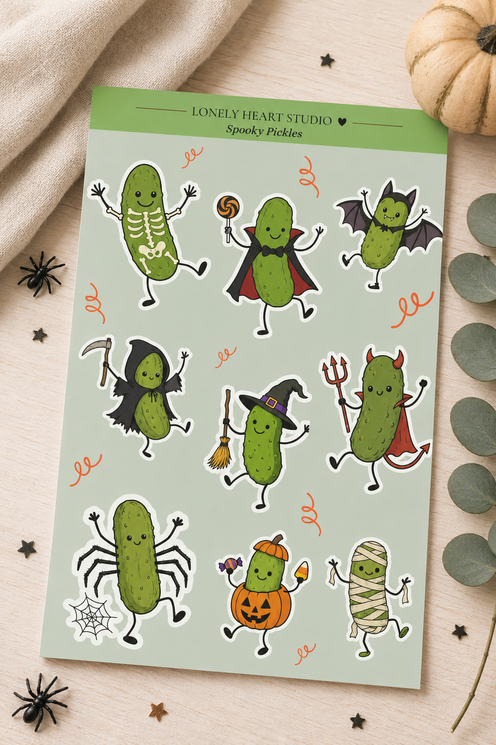 Halloween Pickles Sticker Sheet