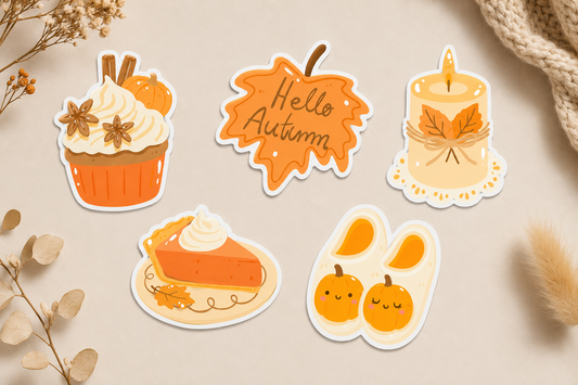 Pumpkin Spice Sticker Pack - 5 Die Cut Stickers included