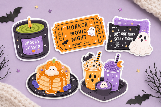 Spooky Sleepover Sticker Pack - 5 Die Cut Stickers included