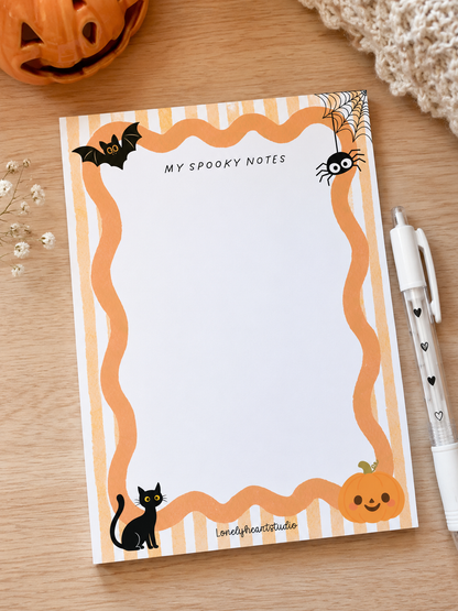 Spooky Halloween Notepad | 50 Page Fun A5 Lined Memo Pad