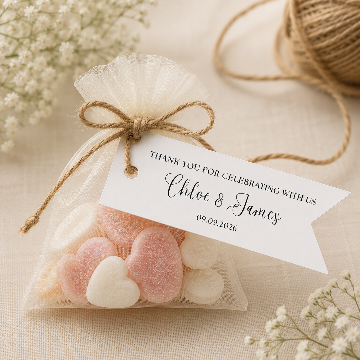 Baby Shower Personalised Foiled Favour Tags