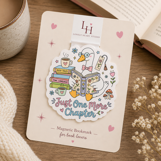 Just One More Chapter Goose Magnetic bookmark