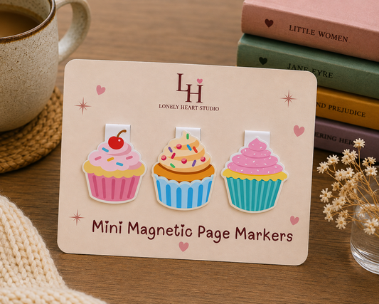 Cupcakes Mini Magnetic Page Markers - Set of 3
