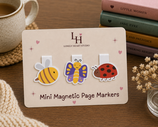 Cute Bug Mini Magnetic Page Markers - Set of 3