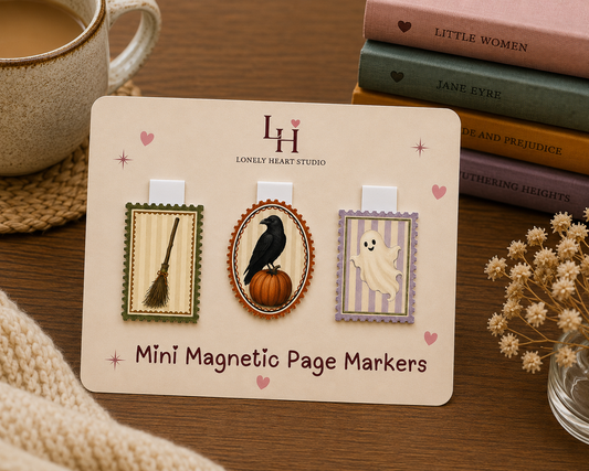 Halloween Stamp Mini Magnetic Page Markers - Set of 3
