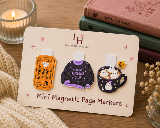 Halloween Sleepover Mini Magnetic Page Markers - Set of 3