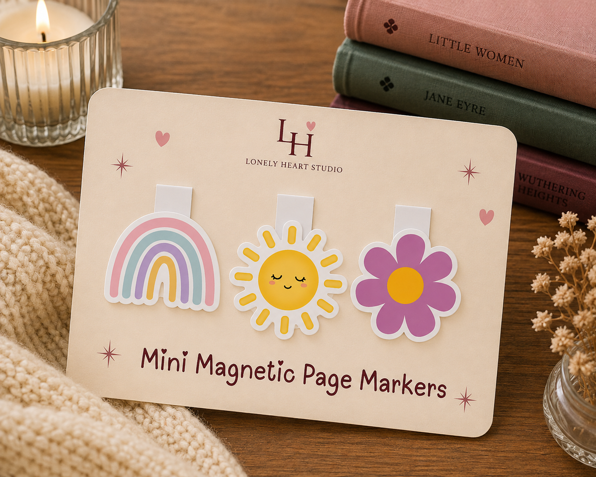 Sunshine and Rainbows Mini Magnetic Page Markers - Set of 3