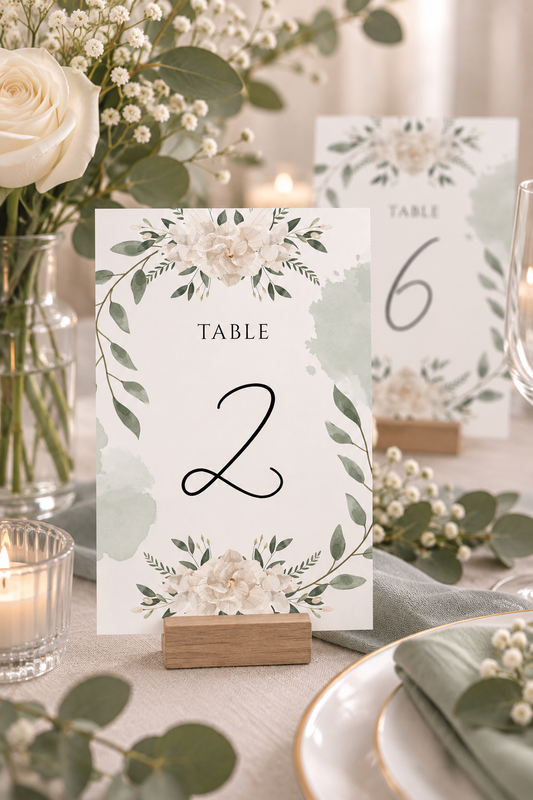 Botanical Wedding Table Number | Personalised Wedding Stationery