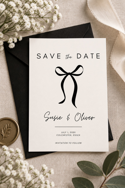 Personalised Bow Save the Date | 5×7"