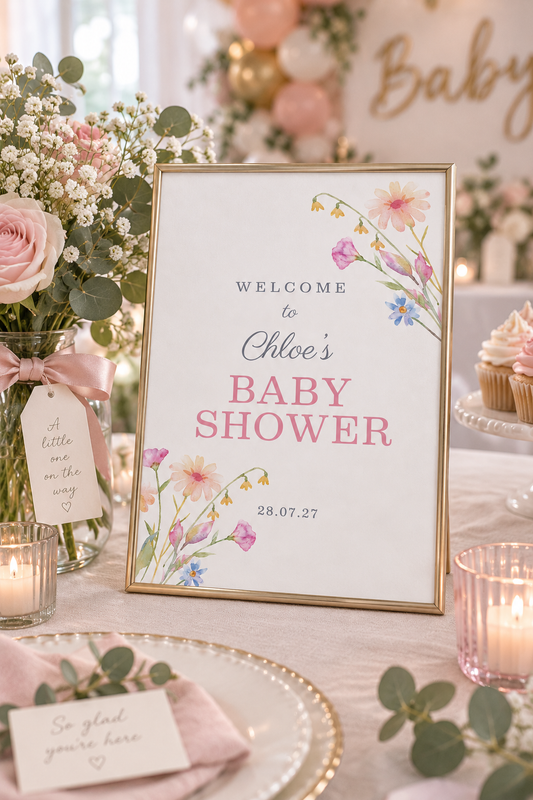 Wild Flower Baby Shower Sign