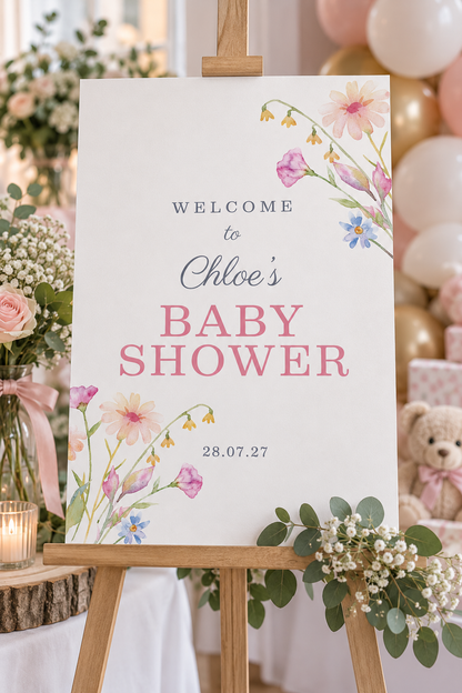 Wild Flower Baby Shower Sign