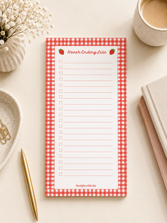 Strawberry Notepad | To Do List Pad | Magnetic