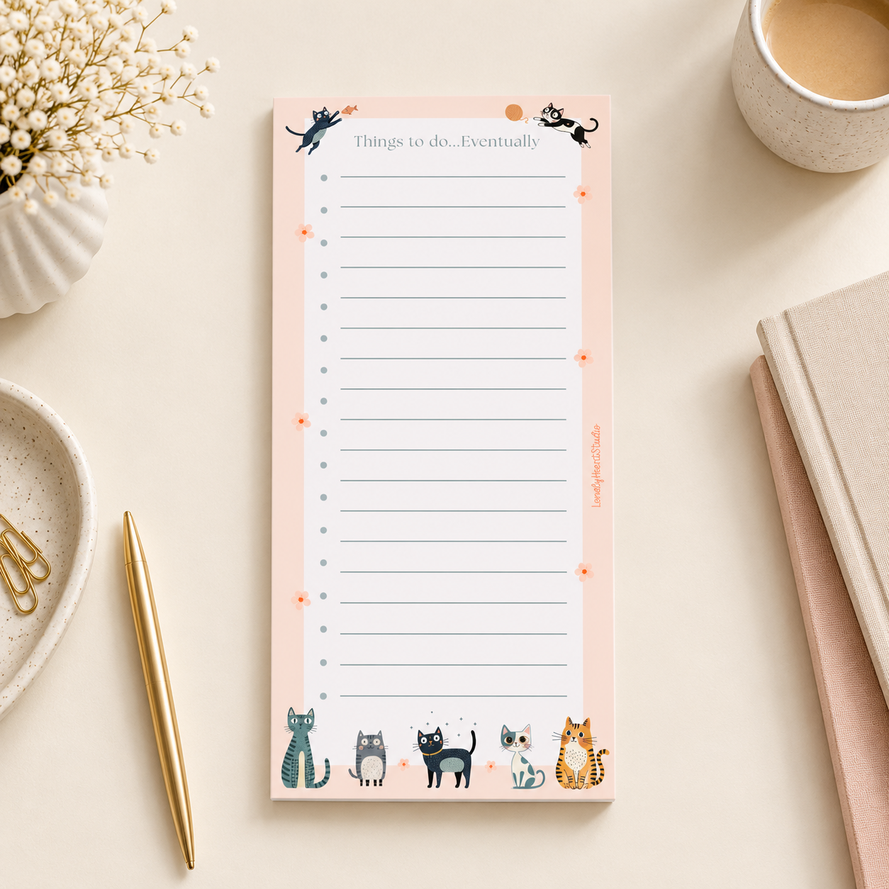 Things to Do - Boho Cats Notepad